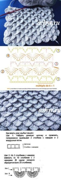 Узор чешуйки схема