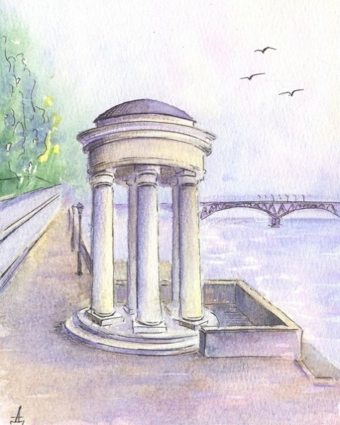 Ротонда Саратов набережная рисунок