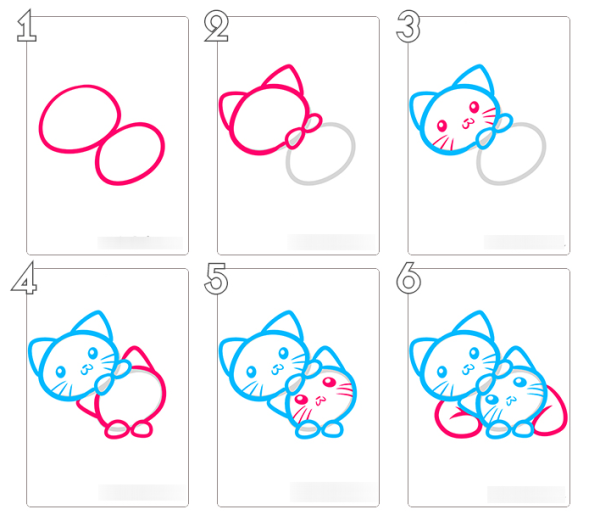 Рисунок дети поэтапно милые