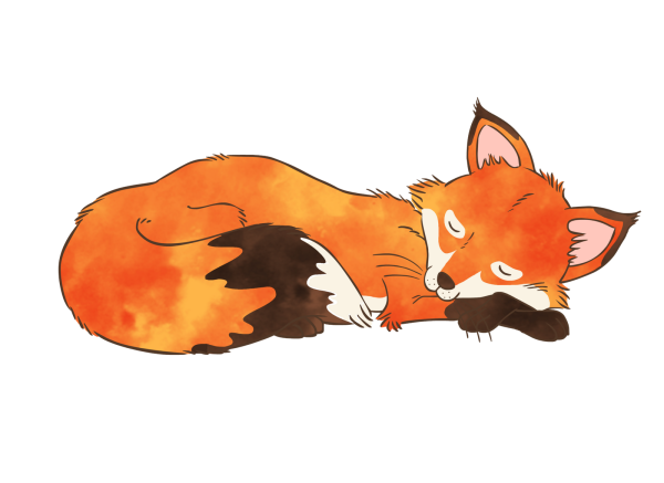 Лиса арт на прозрачном фоне