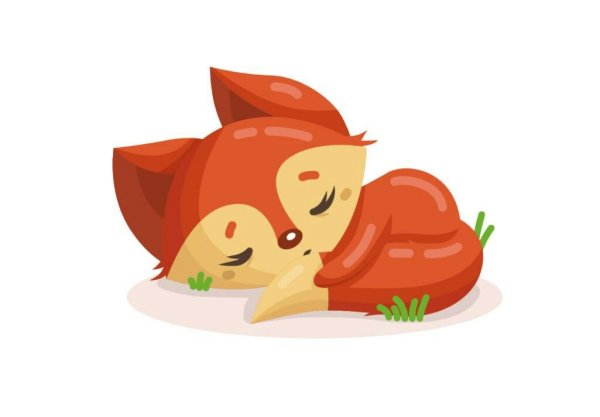 Спящего Лисенка в Adobe Illustrator