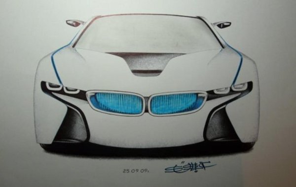 BMW i8 для рисования легкие