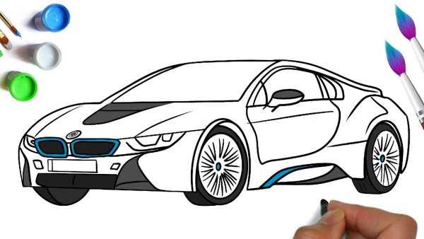 BMW спорткар i8 карандаш