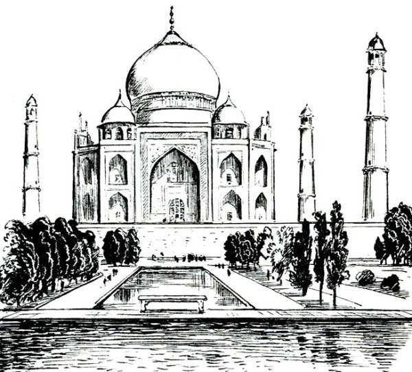 Дворец Халифа нарисовать