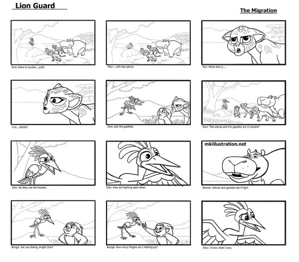 Раскадровки мультфильмов