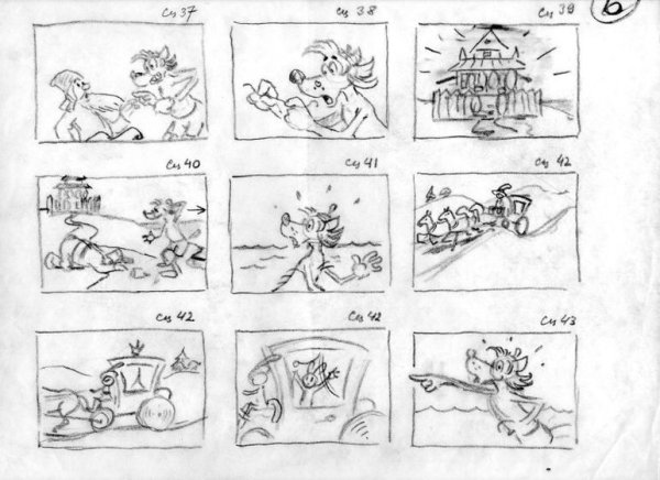 Раскадровка мультфильма Смешарики 6 кадров