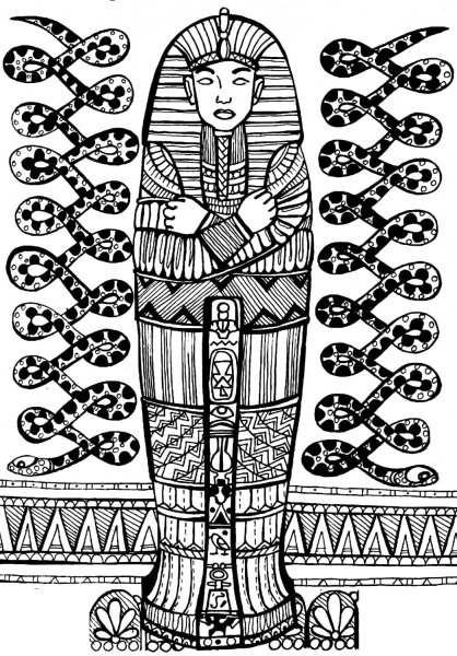 Саркофаг в древнем Египте раскраска