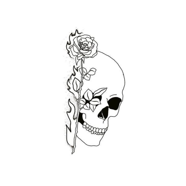 Тату череп маленький