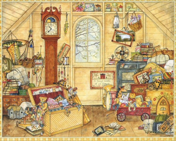 Старинная детская комната с игрушками