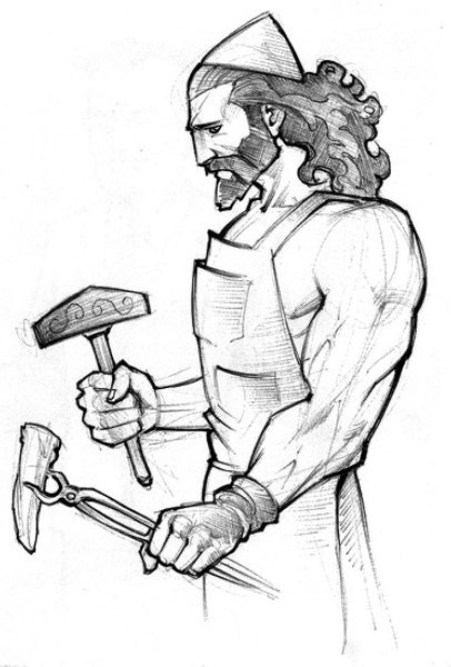 Гефест Бог древней Греции рисунок