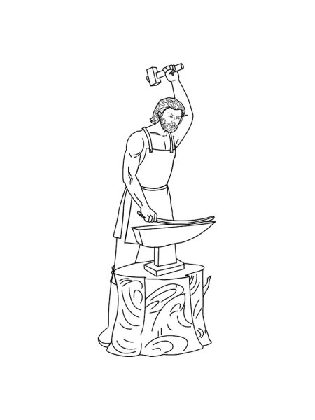 Кузнец раскраска для детей