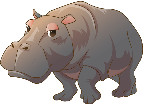 Бегемот для детей на прозрачном фоне