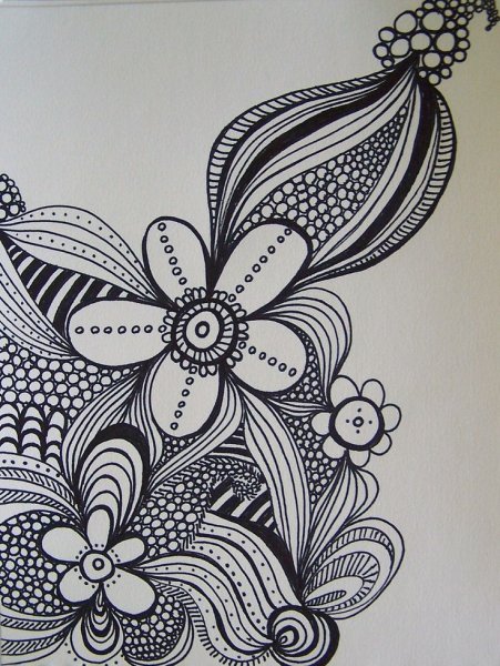 Цветочные узоры маркером