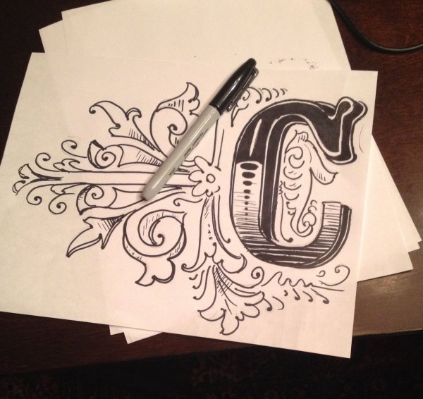 Рисунки маркером по дереву