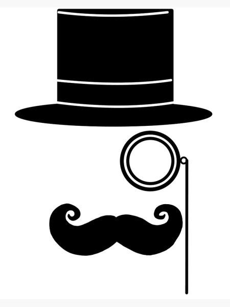 Цилиндр монокль и усы