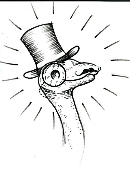 Монокль нарисованный карандашом