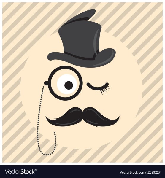 Шляпа монокль и усы