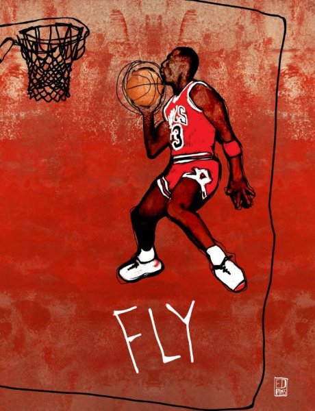 Майкл Джордан баскетболист рисунок