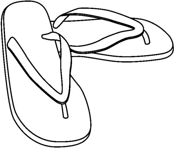 Раскраска шлепанцы