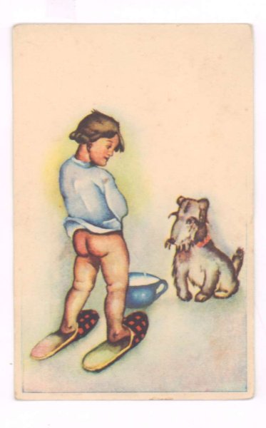 Мальчик мочится ретро