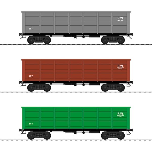 Полувагон вид сбоку вектор