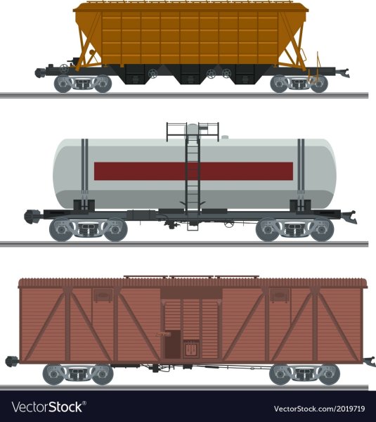 Вагон грузовой сбоку вектор