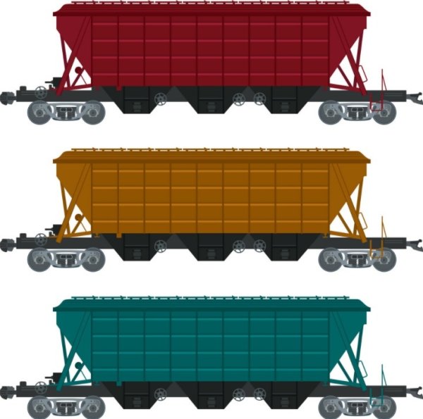 Полувагон вид сбоку вектор