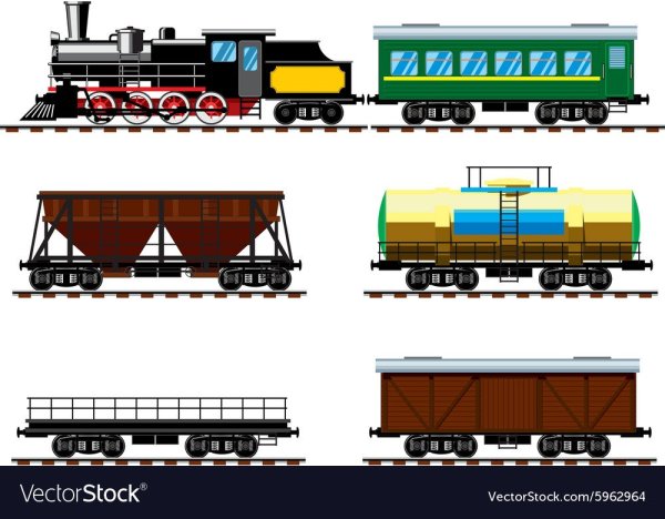 Вагон грузовой сбоку вектор