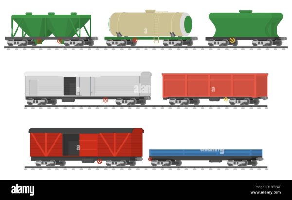 Грузовой ЖД вагон вектор