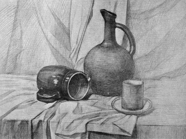 Натюрморт рисунок карандашом