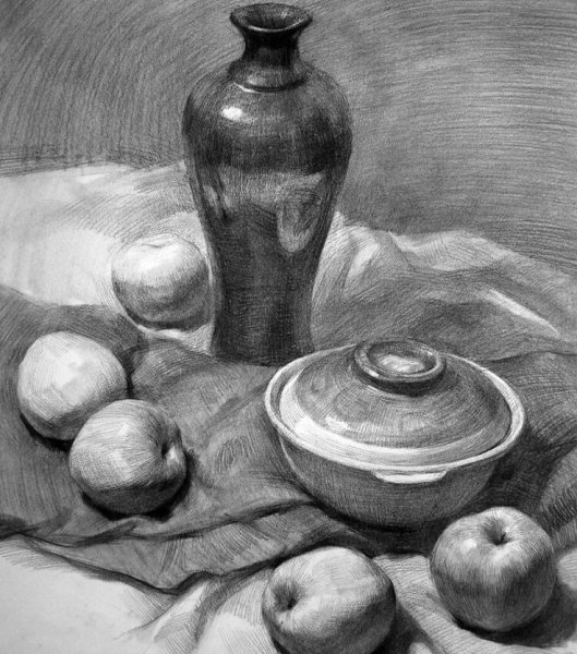 Академическая штриховка натюрморты