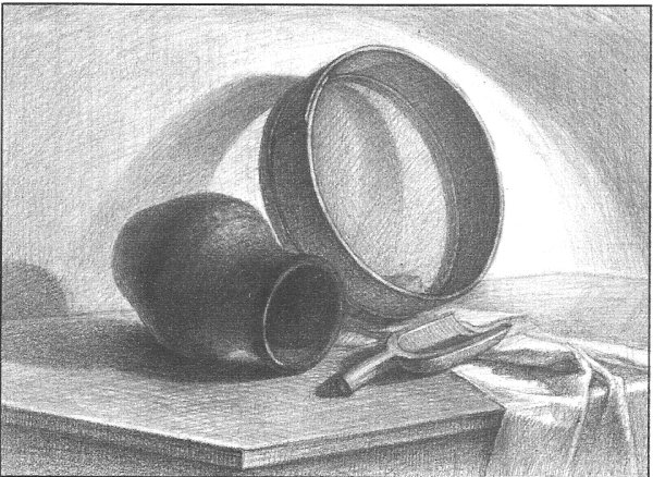 Натюрморт из предметов призматической формы