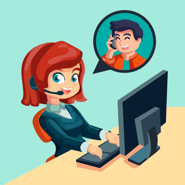 Девушка оператор рисованная