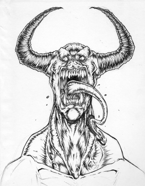 Тату демон эскиз