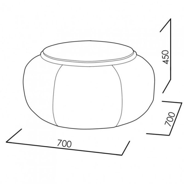 Пуф Дарвин 700х700х450 (бескаркасный) схема