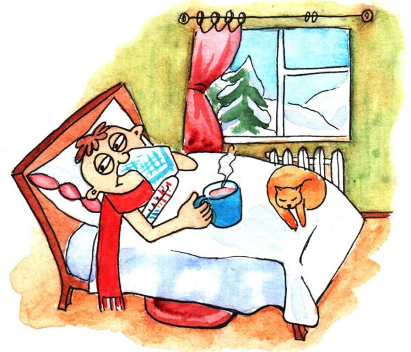 Больной человек иллюстрация