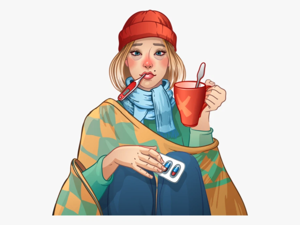 Заболела простудой