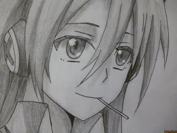 Аниме карандашом акаме