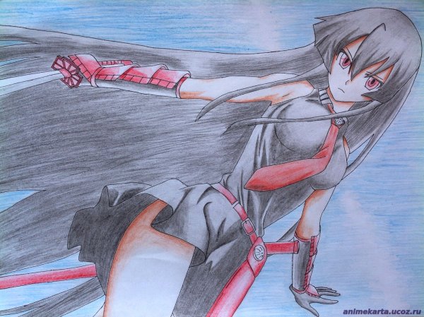 Аниме рисунки карандашом убийца акаме