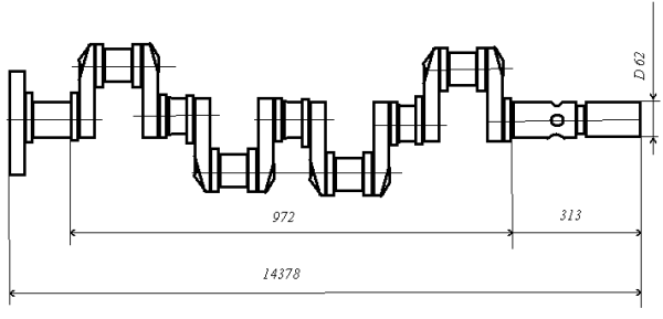 Коленчатый вал радиус Mak 6m20c