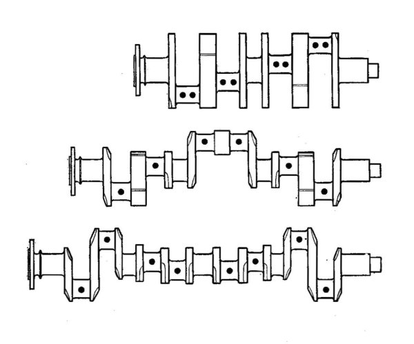 Коленчатый вал v-образного шестицилиндрового двигателя