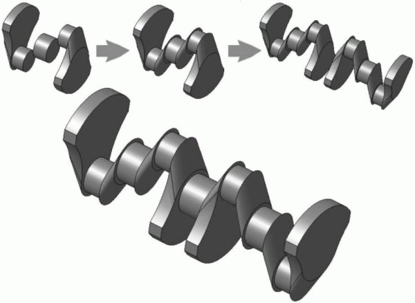 Коленчатый вал компас 3д