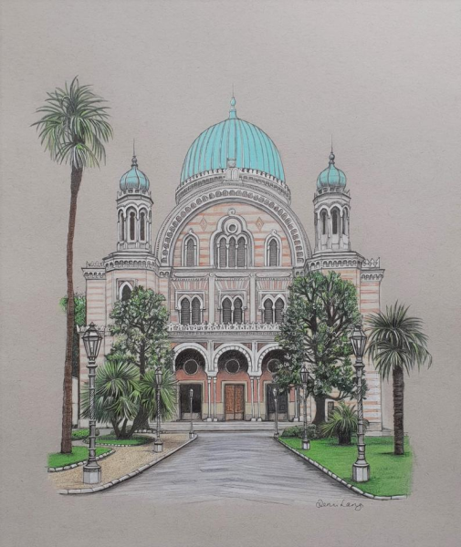 Синагога карандашом