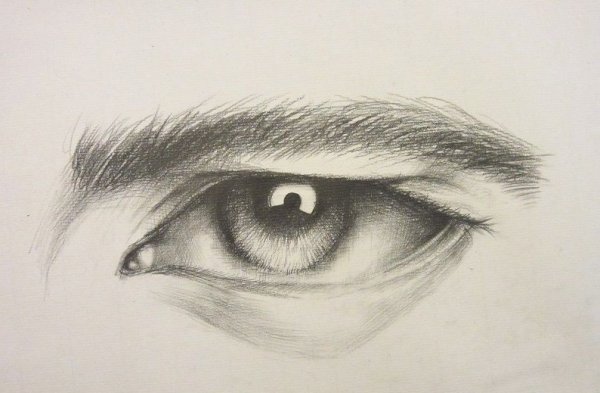 Мужские глаза карандашом