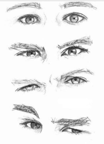 Глаза опущены вниз референс