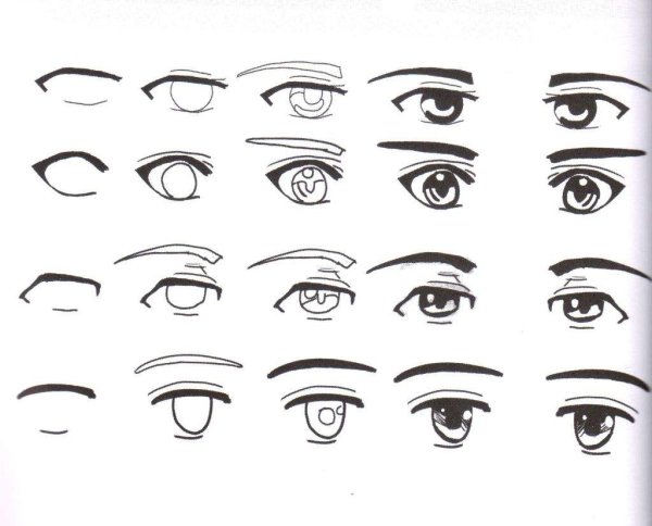 Мужские глаза карандашом