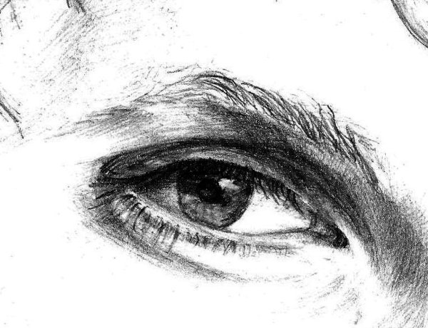 Мужские глаза карандашом