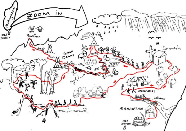 Маршрут на карте рисунок