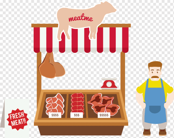 Мясной магазин иллюстрация
