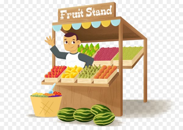 Прилавок с фруктами для детей